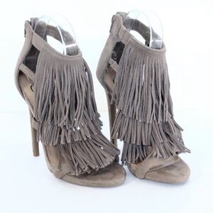 ❌SOLD❌ Candie's Taupe Fringe Heels